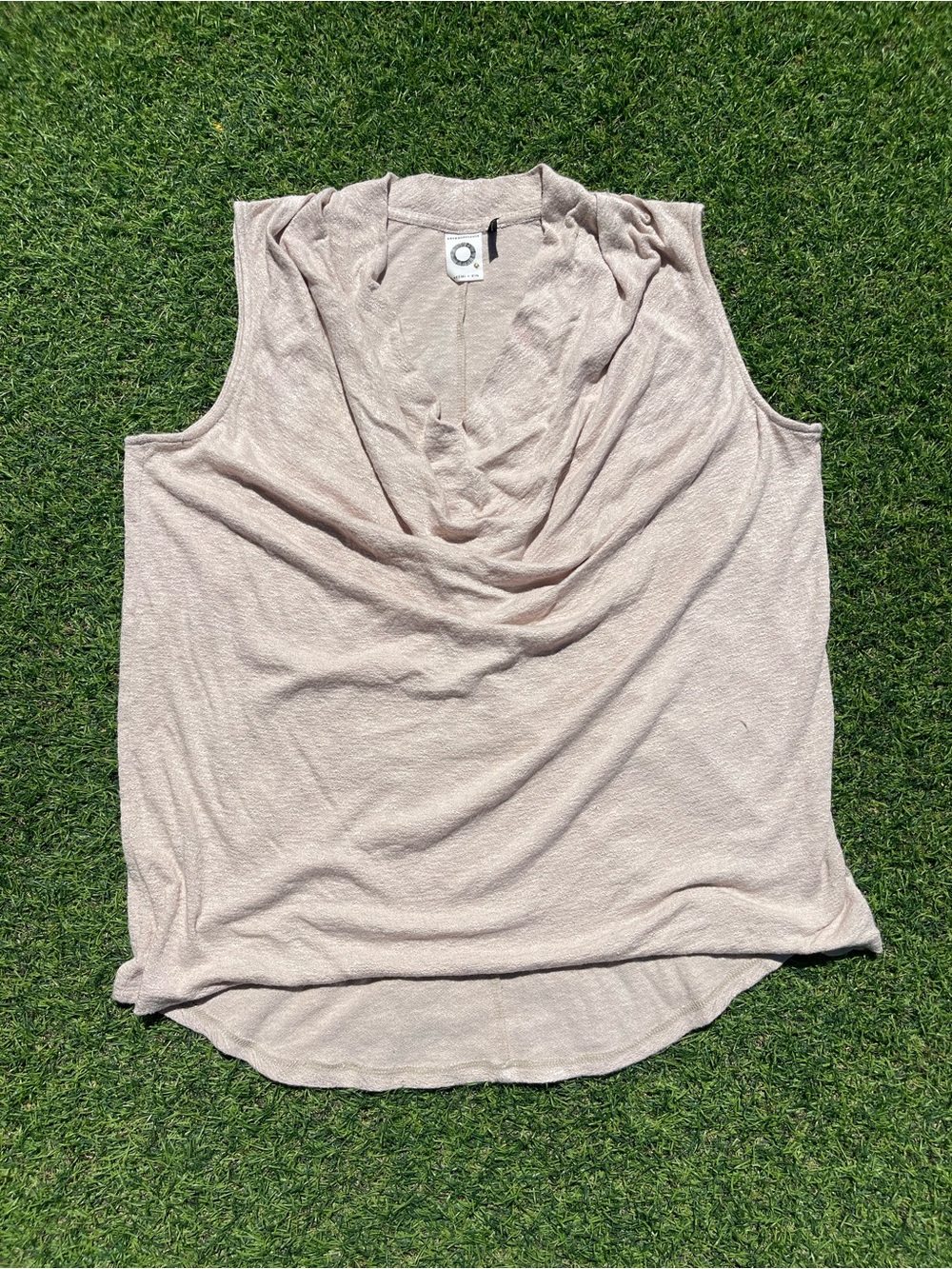 Anthropologie Sleeveless Cowl Neck Camisole - Light Blush